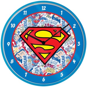 スーパーマン・ロゴ・クロック 10インチ