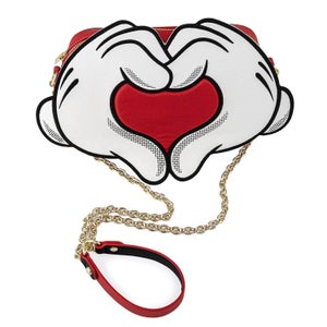 Loungefly Disney Mickey and Minnie Mouse Heart Hands Crossbody Bag