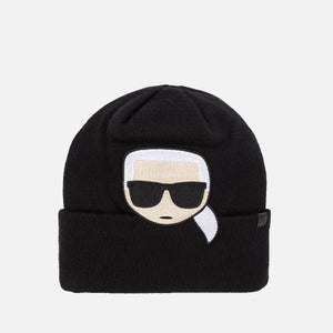 Karl Lagerfeld Women's K/Ikonik Embroidery Beanie - Black