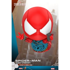 Hot Toys Cosbaby Marvel's Spider-Man PS4 - Figura de Spider-Man (versión del traje de la araña escarlata)