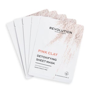 Revolution Skincare Biodegradable Detoxifying Pink Clay Sheet Mask Set