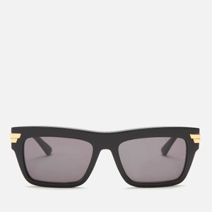 Bottega Veneta Women's Rectangle Acetate Sunglasses - Black/Grey