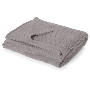 Textured Waffle Throw - Charcoal