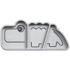 Done by Deer Silicone Stick & Stay Snack Plate Croc - Grey
