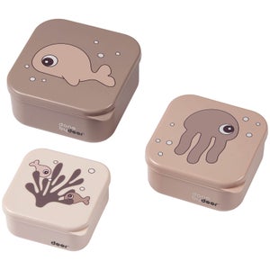 Done by Deer Snack Box Set of 3 - Sea Friends - Powder