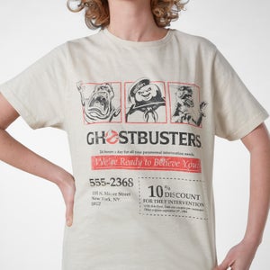 T-Shirt Ghostbusters Flyer Vintage Wash - Bianco - Unisex