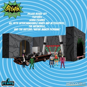 Mezco Batman (1966) 5 Puntos Deluxe Caja recopilatoria