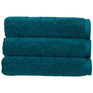 Christy Honeycomb Bath Towel - Set of 2 - Peacock