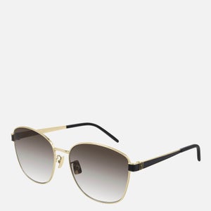 Saint Laurent Women's K Metal Frame Sunglasses - Gold/Brown