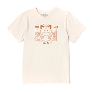 Camiseta Pokémon Meowth Vintage Wash - Blanco - Unisex