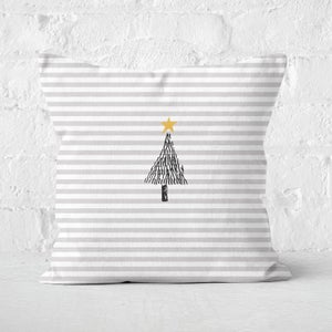 Stripe Christmas Tree Square Cushion