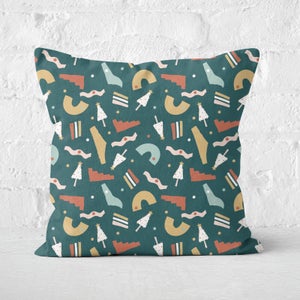 Abstract Christmas Pattern Square Cushion