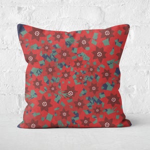 Christmas Floral Square Cushion