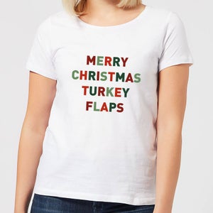 Merry Christmas Turkey Flaps Women's T-Shirt - White