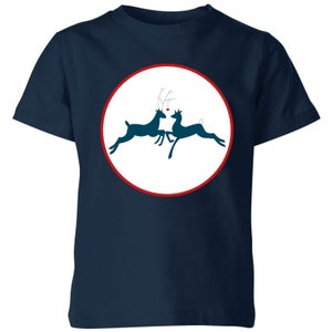 Reindeer Kisses Kids' T-Shirt - Navy