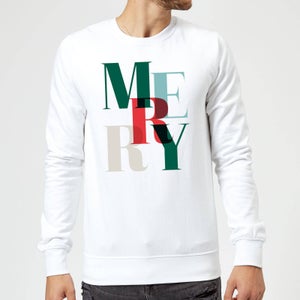 Graphic Merry Sweatshirt - White