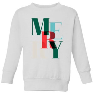 Graphic Merry Kids' Sweatshirt - White