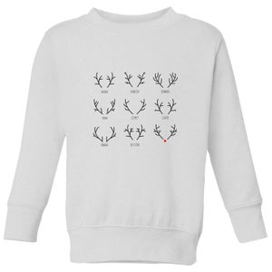 Graphical Santas Reindeers Kids' Sweatshirt - White
