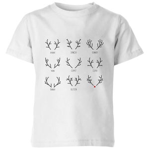 Graphical Santas Reindeers Kids' T-Shirt - White