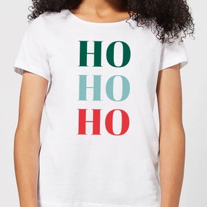 Graphical Ho Ho Ho Women's T-Shirt - White
