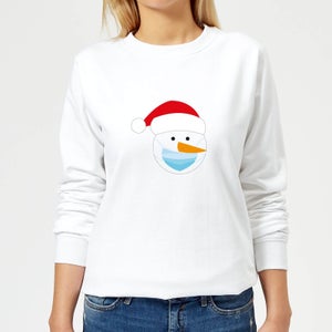 Covid Snowman Women's Sweatshirt - White