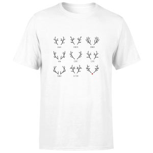 Graphical Santas Reindeers Men's T-Shirt - White
