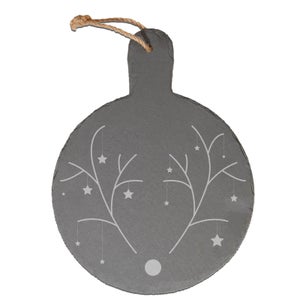 Minimalistic Rudolph Engraved Slate Cheese Board