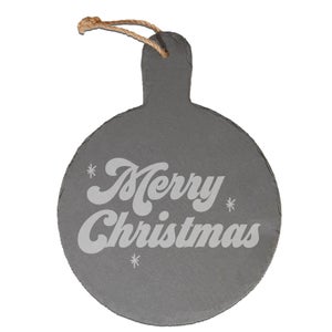 Merry Christmas Engraved Slate Cheese Board