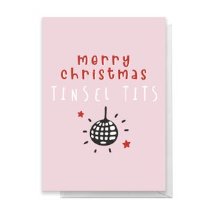 Merry Christmas Tinsel Tits Greetings Card