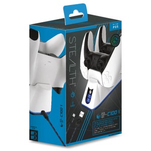 PS5 Twin USB Charging Dock & Play & Charge Cable - White