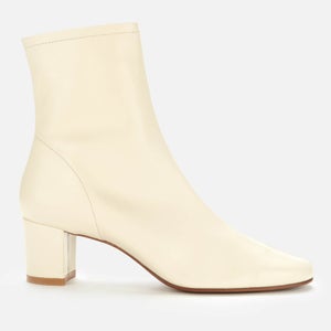 BY FAR Women's Sofia Leather Heeled Ankle Boots - White