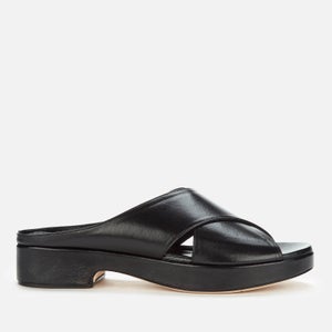 BY FAR Women's Iggy Leather Flat Sandals - Black