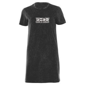 Sega Start Screen Women's T-Shirt Dress - Black Acid Wash