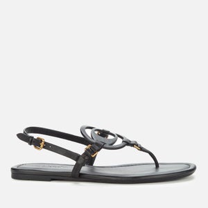 Coach Women's Jeri Leather Toe Post Sandals - Black