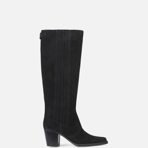 Ganni Women's Suede Knee Boots - Black