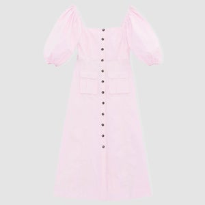 Ganni Women's Ripstop Cotton Chino Dress - Cherry Blossom