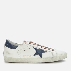 Golden Goose Deluxe Brand Men's Superstar Leather Trainers - White/Night Blue