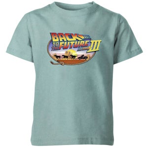 Back To The Future Logo Kids' T-Shirt - Mint Acid Wash