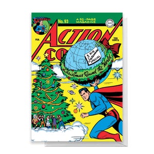 Superman Christmas Tree Greetings Card