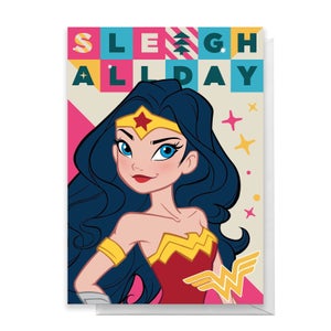 Tarjeta de felicitación Wonder Woman Sleigh All Day