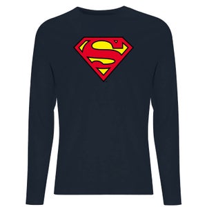DC Official Superman Shield Unisex Long Sleeve T-Shirt - Navy