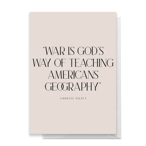 War Is God's Way Greetings Card
