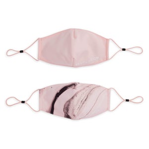 Makeup Revolution 2Pk Re-Useable Fashion Fabric Face Mask Pink
