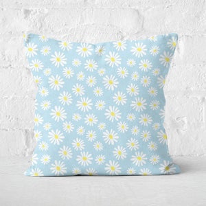Blue Daisy Pattern Square Cushion