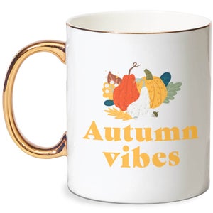 Autumn Vibes Bone China Gold Handle Mug