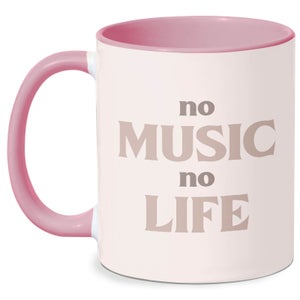 No Music No Life Mug - White/Pink