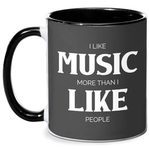 I Like Music More Than I Like People Mug - White/Black