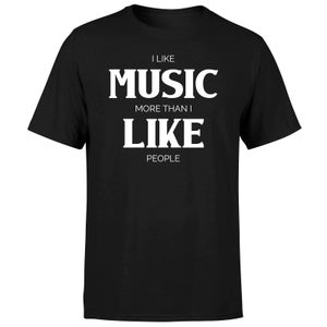 I Like Music More Than I Like People Men's T-Shirt - Black