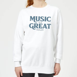 Music Is A Great Healer Women's Sweatshirt - White