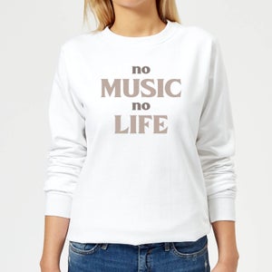 No Music No Life Women's Sweatshirt - White